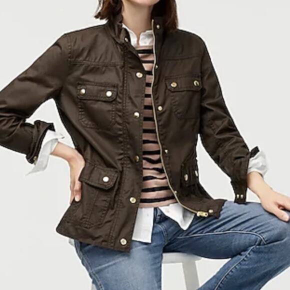 J. Crew Downtown Field Utility Military Wax Jacket Brown Size XS - Picture 1 of 11